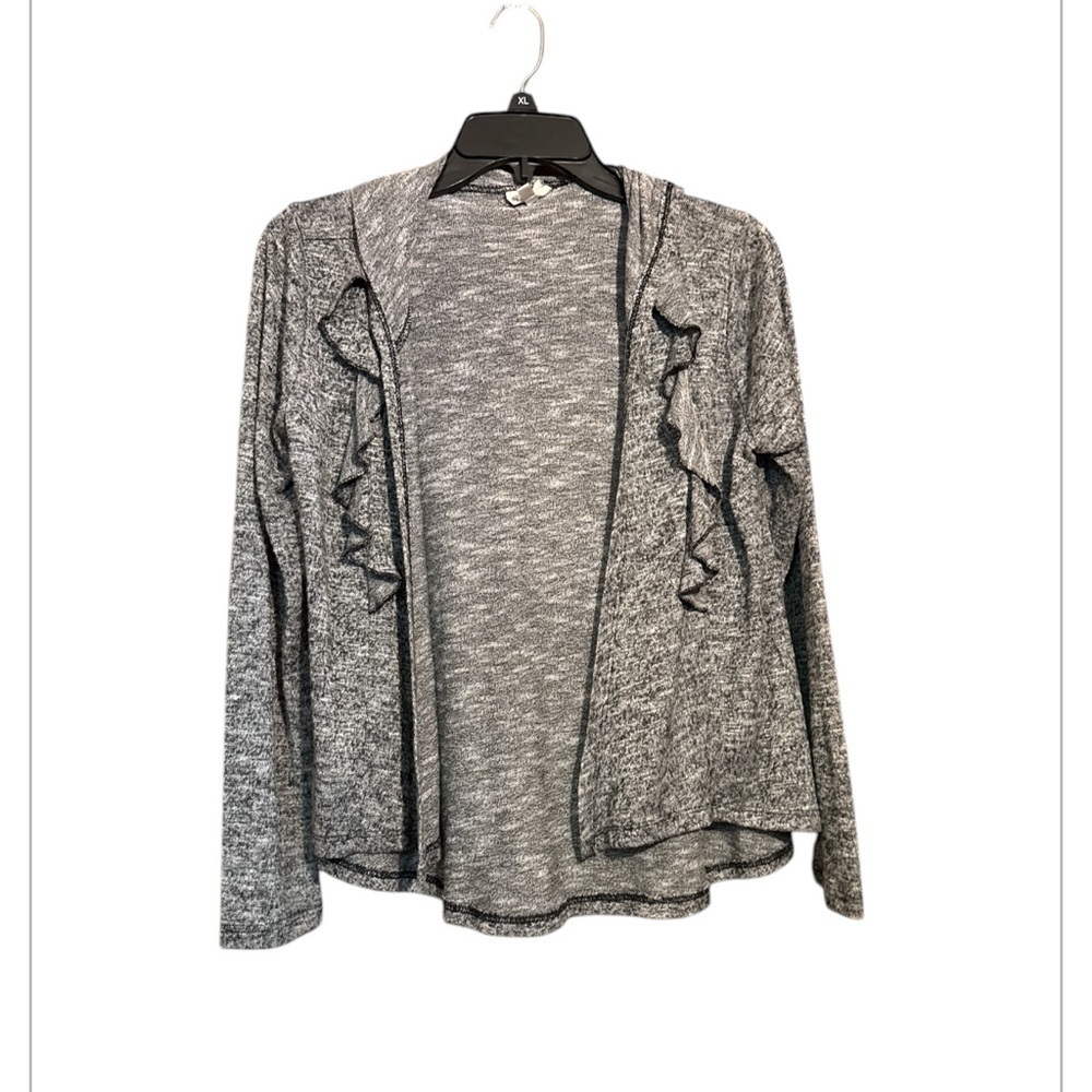 Gray Women's Sweater with Ruffle Detail Size Xl